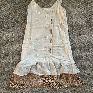 Raya Sun Cream Embroidered Dress